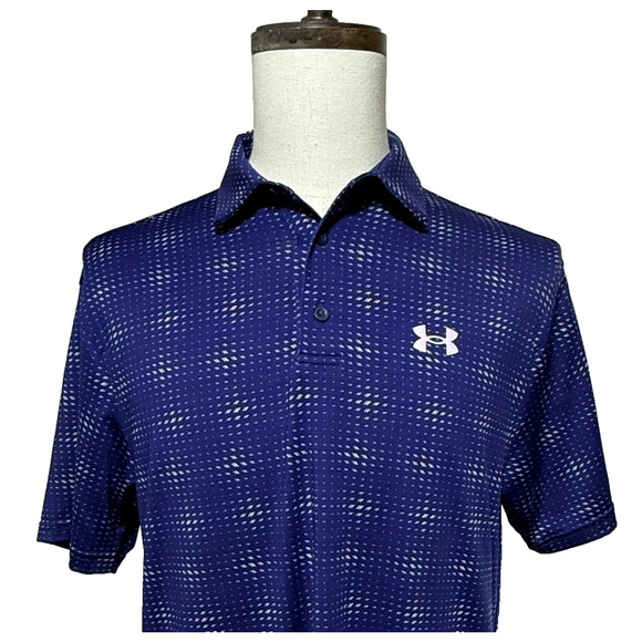Under Armour Shirt Mens Medium Blue Playoff Polo 2.0 Short Sleeve Stretch Golf - Picture 1 of 9